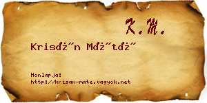 Krisán Máté névjegykártya